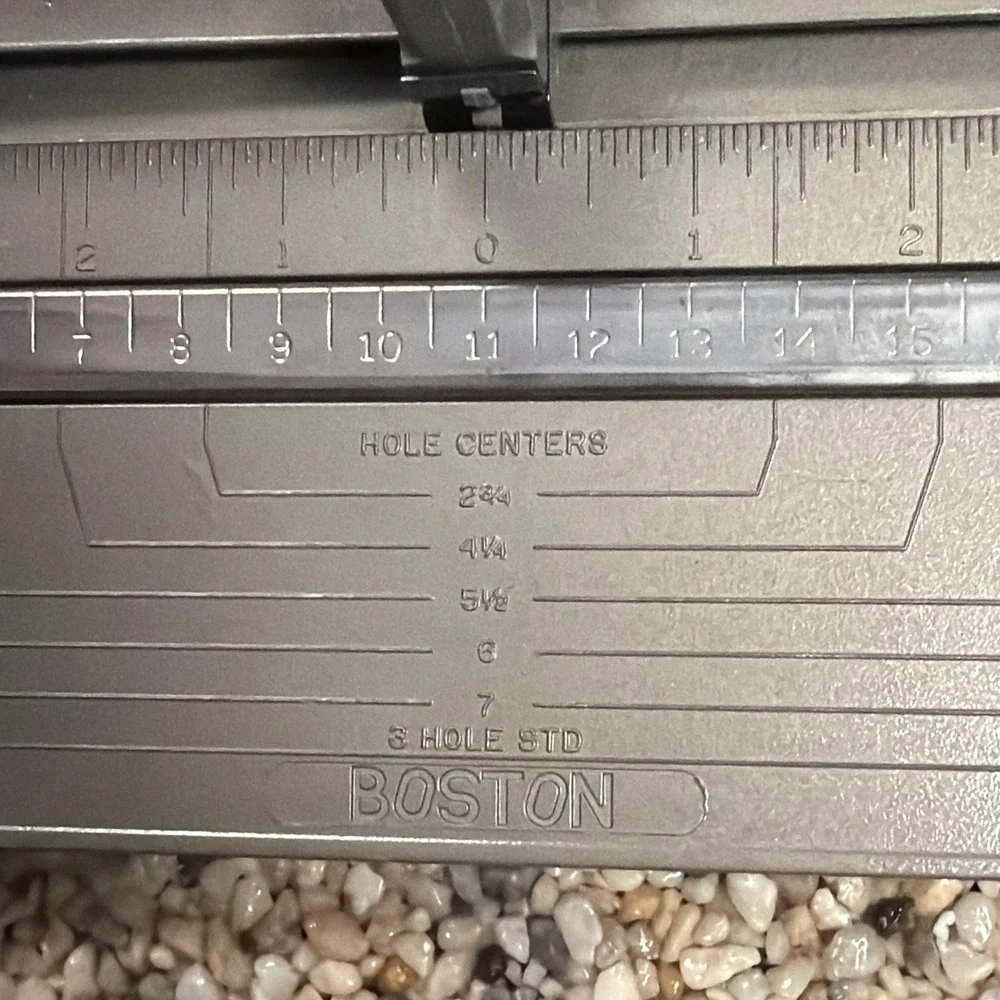 Vintage Boston 3 Hole‎ Metal Paper Punch, Adjustable with Black Handle